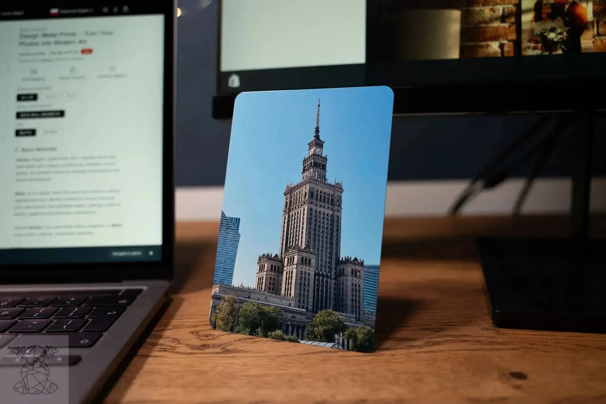 Bolot Studio Classic metal print of Empire State Building on office desk – travel photo on metal